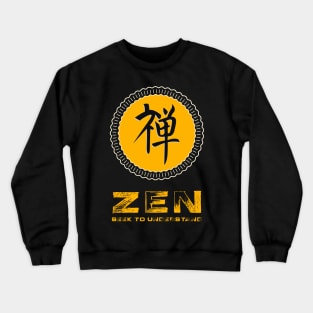 ☯ ZEN ✔ Seek to Understand ✔ Yoga Spiritual Motivational Orange Rustic Style Ancient Sign for Relaxation Crewneck Sweatshirt